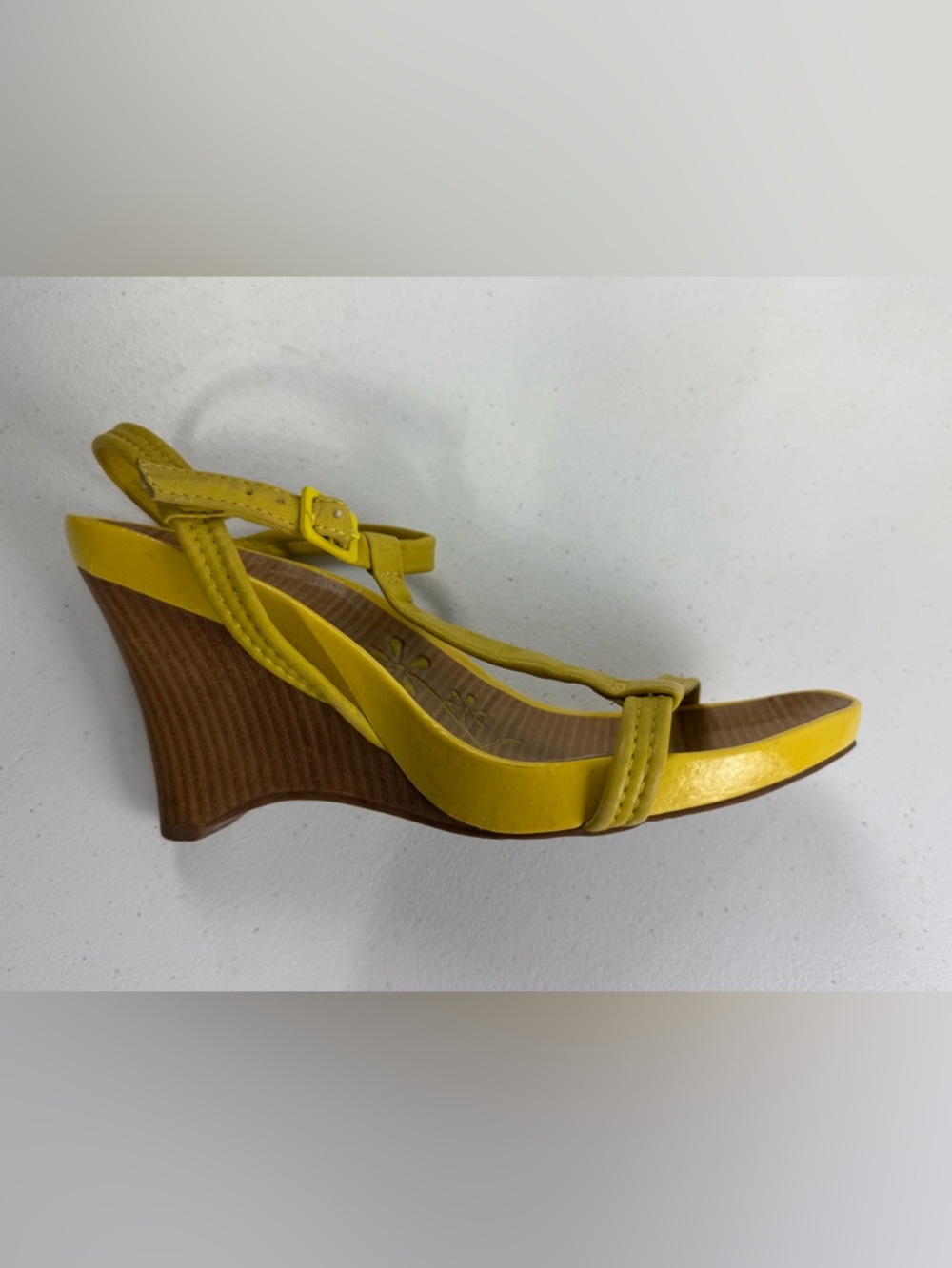 Kenneth Cole Reaction Yellow Wedge Sandals